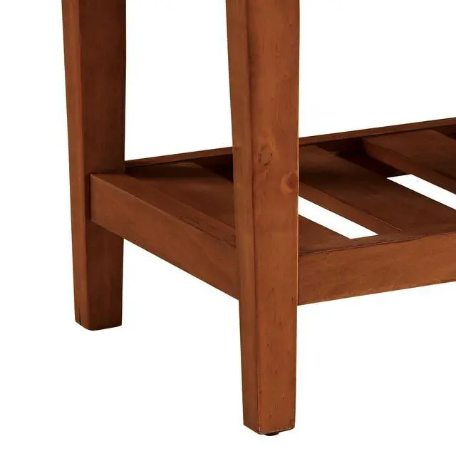 Alt view image 4 of 6 - Charla Gray Fabric & Oak Finish Bench