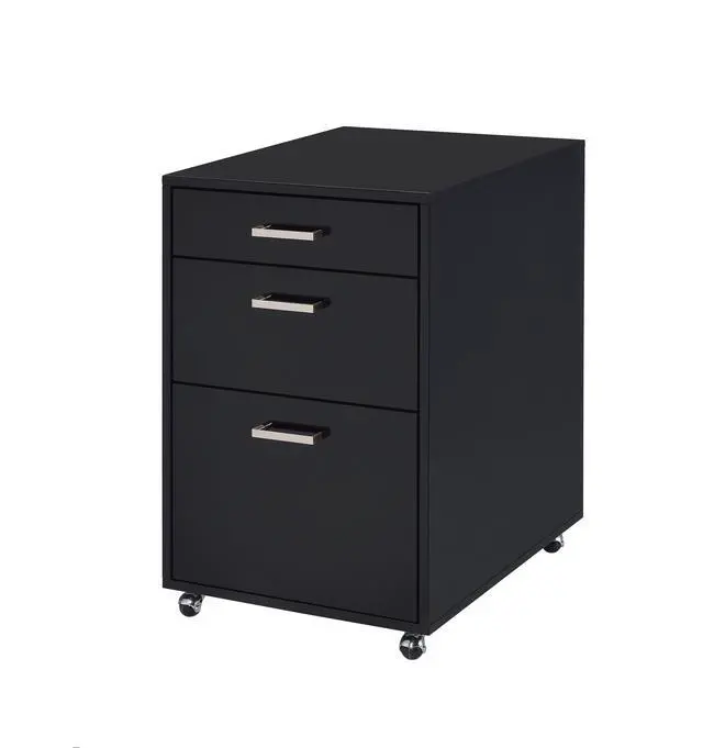 Alt view image 2 of 5 - Coleen Black High Gloss & Chrome Finish Cabinet