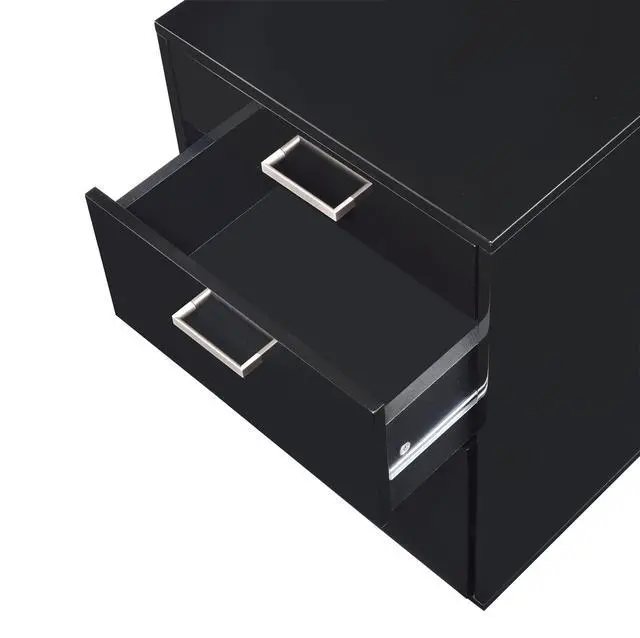 Alt view image 3 of 5 - Coleen Black High Gloss & Chrome Finish Cabinet