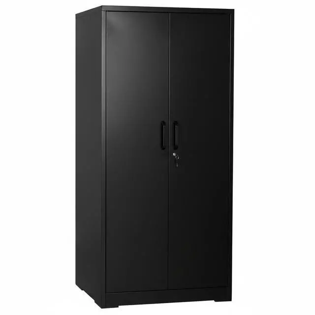 Alt view image 4 of 6 - Container Furniture Direct Ironclad 71" Metal Storage Cabinet with Locking Doors and 4 Adjustable Shelves, Heavy-Duty Steel Cabinet for Garage, Laundry, Office, or Warehouse, Black