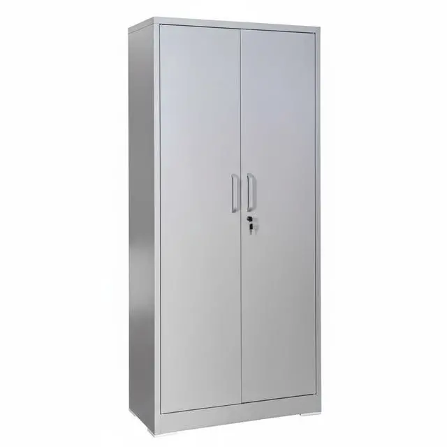 Main image of Container Furniture Direct Ironclad 71" Metal Storage Cabinet with Locking Doors and 4 Adjustable Shelves, Heavy-Duty Steel Cabinet for Garage, Laundry, Office, or Warehouse, Gray