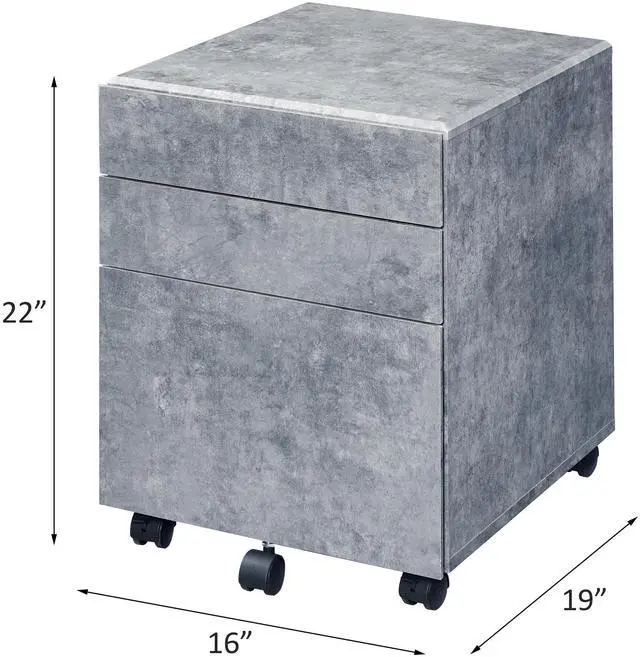 Alt view image 5 of 5 - 3-Drawers Storage File Cabinet with Caster Wheels Wooden Frame 1pc Home Office Furniture