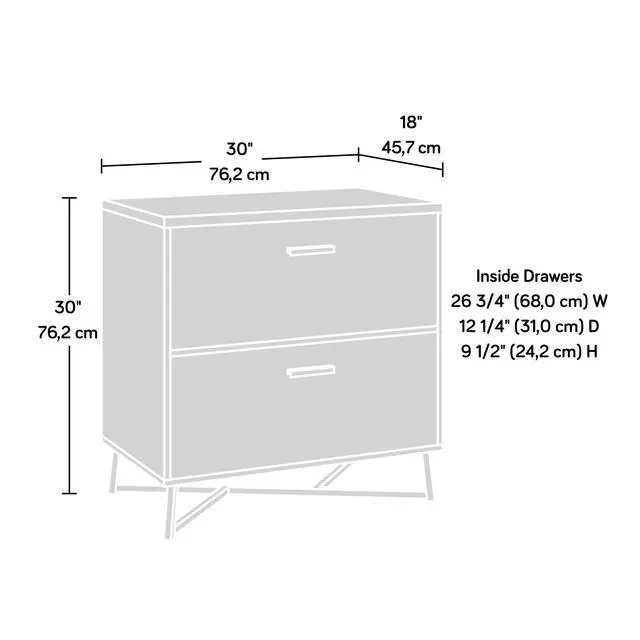 Alt view image 2 of 6 - Lateral File with Modern Design, Dark Walnut finish