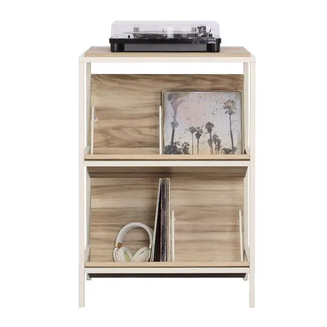 Alt view image 6 of 7 - Accent Storage with Tilted Shelves, Acacia finish