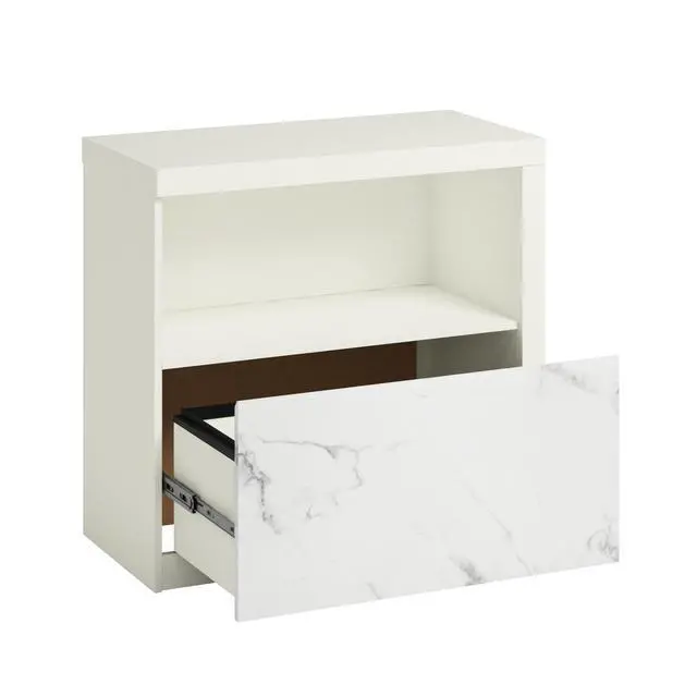 Alt view image 7 of 7 - Lateral File with Cubbyhole Storage, White finish