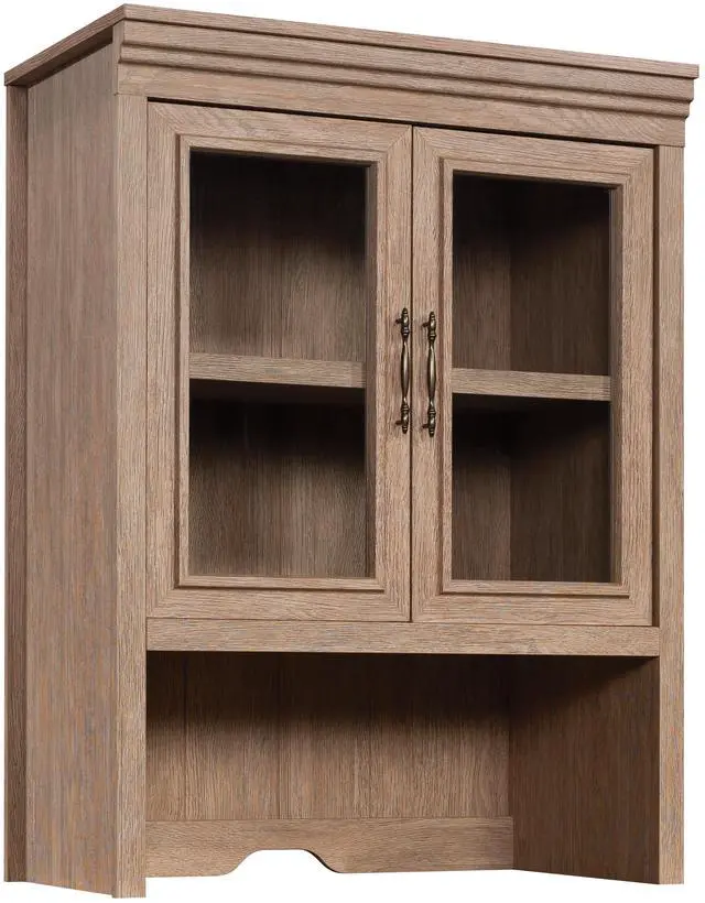 Main image of Library Hutch with Glass Doors, Brown finish