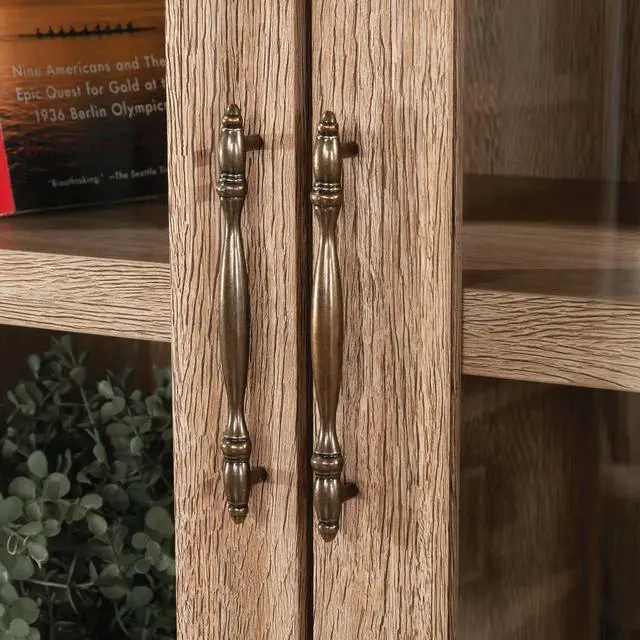 Alt view image 7 of 7 - Library Hutch with Glass Doors, Brown finish