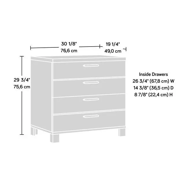Alt view image 6 of 7 - Lateral File with Practical Storage, Brown finish