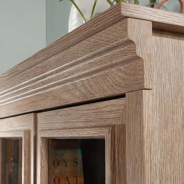Alt view image 6 of 7 - Library Hutch with Glass Doors, Brown finish