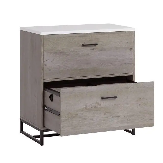 Alt view image 7 of 7 - Lateral File with Full-Extension Slides, Brown finish