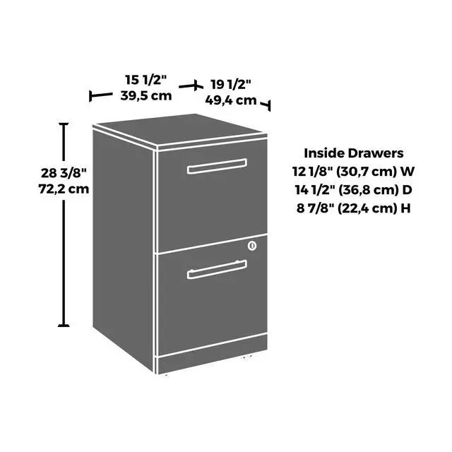 Alt view image 3 of 7 - Mobile File Cabinet, Brown finish