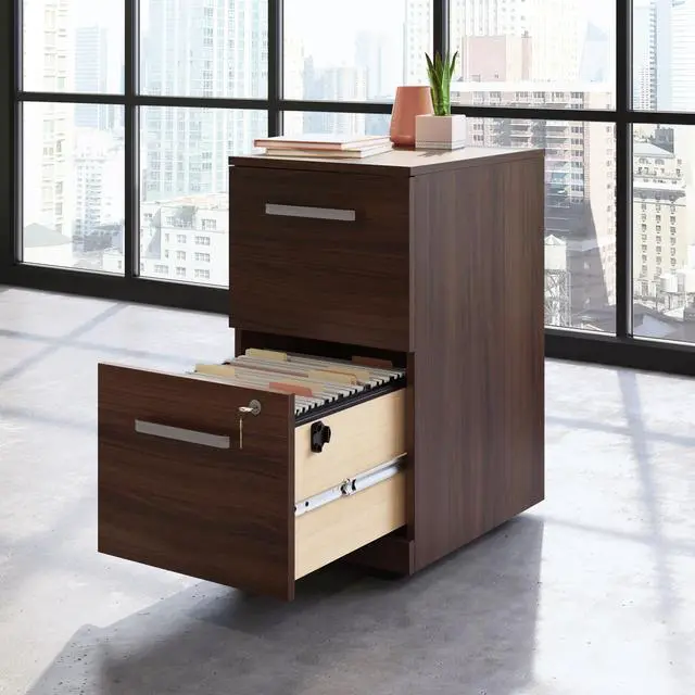 Alt view image 2 of 7 - Mobile File Cabinet, Brown finish