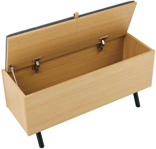 Alt view image 5 of 7 - Accent Storage Bench in Light Oak