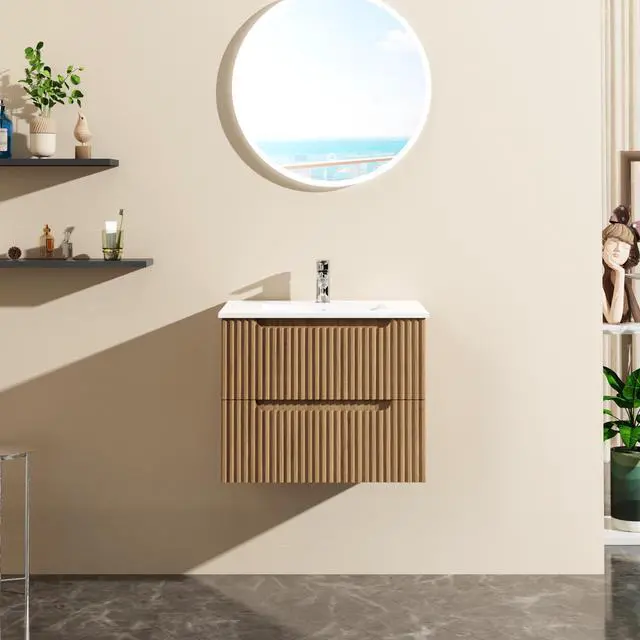 Alt view image 2 of 5 - Goodyo 24" Wall-Mount Bathroom Vanity Cabinet Floating (Cabinet Only)