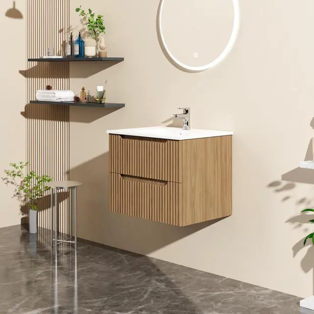 Alt view image 4 of 5 - Goodyo 24" Wall-Mount Bathroom Vanity Cabinet Floating (Cabinet Only)