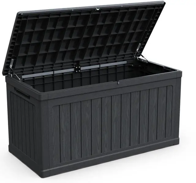 Main image of 230 Gallon Large Outdoor Storage XXL Deck Box for Patio Furniture, Outdoor Cushions, Garden Tools and Sports/Pools Equipment, Waterproof Resin, Lockable, Black