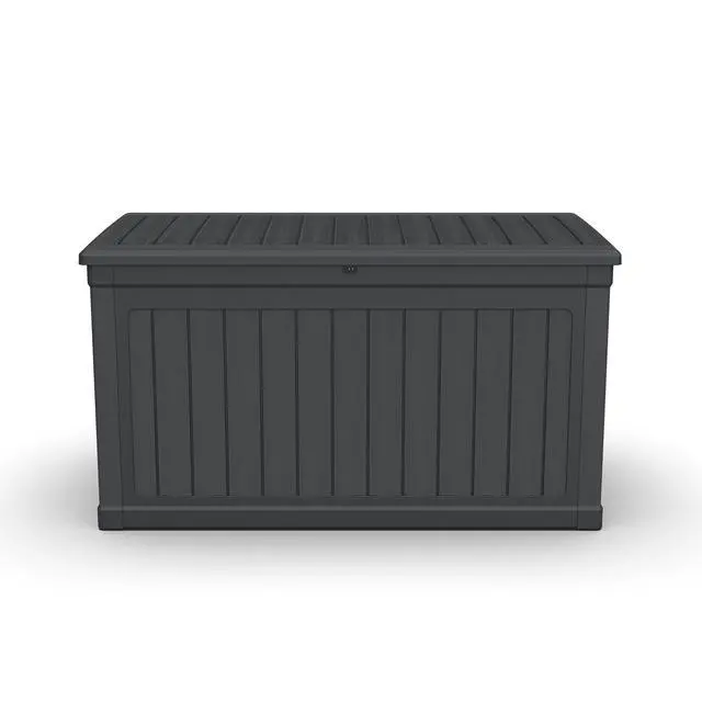 Alt view image 6 of 7 - 230 Gallon Large Outdoor Storage XXL Deck Box for Patio Furniture, Outdoor Cushions, Garden Tools and Sports/Pools Equipment, Waterproof Resin, Lockable, Black