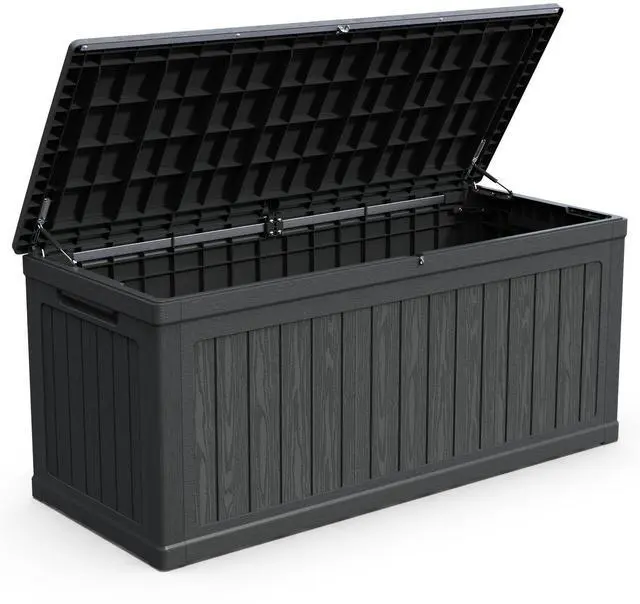 Main image of 260 Gallon Large Outdoor Storage XXL Deck Box for Patio Furniture, Outdoor Cushions, Garden Tools and Sports/Pools Equipment, Waterproof Resin, Lockable, Black