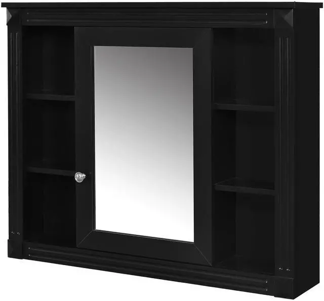 Main image of 35'' x 28'' Wall Mounted Bathroom Storage Cabinet, Medicine Cabinet, Modern Bathroom Wall Cabinet with Mirror, Mirror Cabinet with 6 Open Shelves (Not Include Bathroom Vanity )