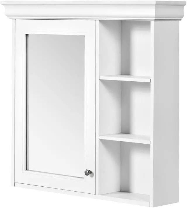 Main image of 30'' x 28'' Bathroom Medicine Cabinet with Mirror, Wall Mounted Mirror Cabinet with Storage Organizer, Over the Toilet Storage White Storage Cabinet for Bathroom