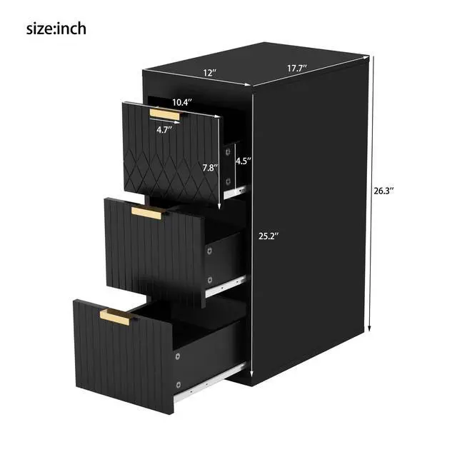 Alt view image 3 of 7 - Wall Mounted Floating Cabinet, 12inch Side Cabinet with Drawers, Mutifunctional Cabinet for Bathroom, Living Room (Bathroom Vanity Not Included)