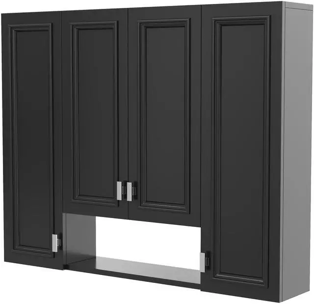 Main image of Modern Bathroom Cabinet with 5 Adjustable Shelves, Wall-Mounted Medicine Cabinet for Bathroom, Soft-Closing Hinges, Open Shelving Design