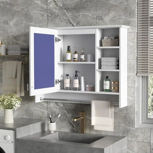 Alt view image 6 of 7 - 3-in-1 Bathroom Mirror Cabinet, 36-inch Wall Mounted Medicine Cabinet with Adjustable Shelf & Soft Close Door, High-Define Mirror with Storage for Bathroom Vanity