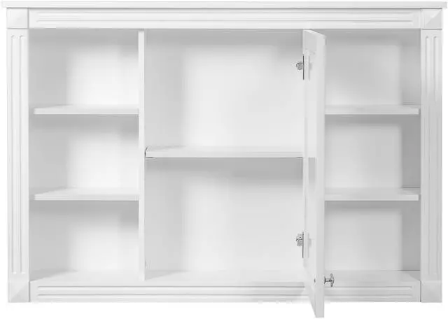 Main image of 42'' Wall Mounted Bathroom Storage Cabinet, Medicine Cabinet, Modern Bathroom Wall Cabinet with Mirror, Mirror Cabinet with 6 Open Shelves (Not Include Bathroom Vanity )