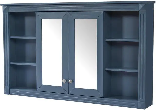 Main image of 47 Inch Bathroom Mirror Cabinet with Storage, Adjustable Shelf and Open Shelves, Wall Mounted Medicine Cabinet for Bathroom, Bedroom, Vanity