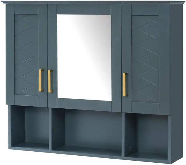 Main image of 35 inch 2-in-1 Wall Mounted Medicine Cabinet with Adjustable Shelves & Soft Close Doors, High-Define Mirror with Storage for Bathroom Vanity
