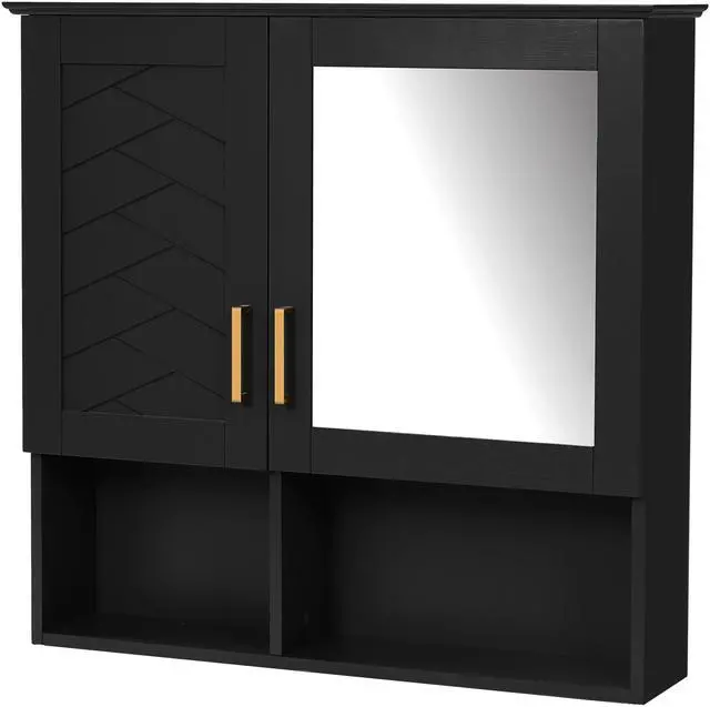 Main image of 2-in-1 Bathroom Mirror Cabinet, 30 inch Wall Mounted Medicine Cabinet with Adjustable Shelves & Soft Close Doors, High-Define Mirror with Storage for Bathroom Vanity