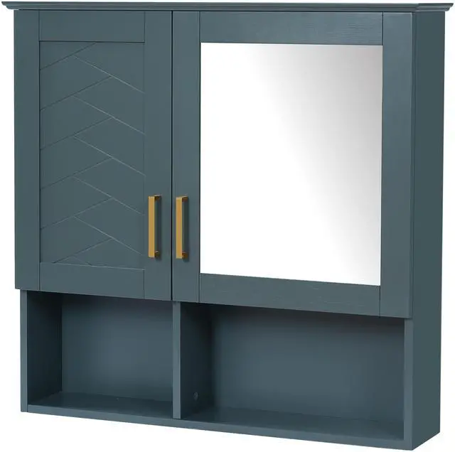 Main image of 2-in-1 Bathroom Mirror Cabinet, 30 inch Wall Mounted Medicine Cabinet with Adjustable Shelves & Soft Close Doors, High-Define Mirror with Storage for Bathroom Vanity