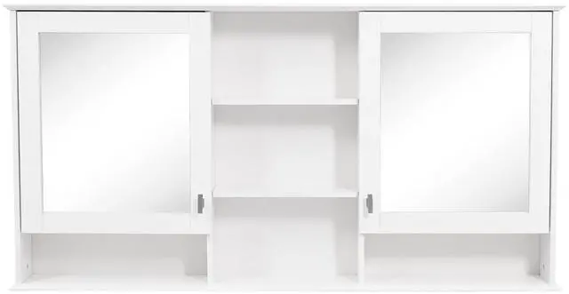 Main image of 55-inch Wall-Mount 2-in-1 Mirror Cabinet with Adjustable Shelves, Soft-Closing Hinges, High-Definition Mirrors, for Bathroom Vanity, Living Room, Bedroom Storage Organizer