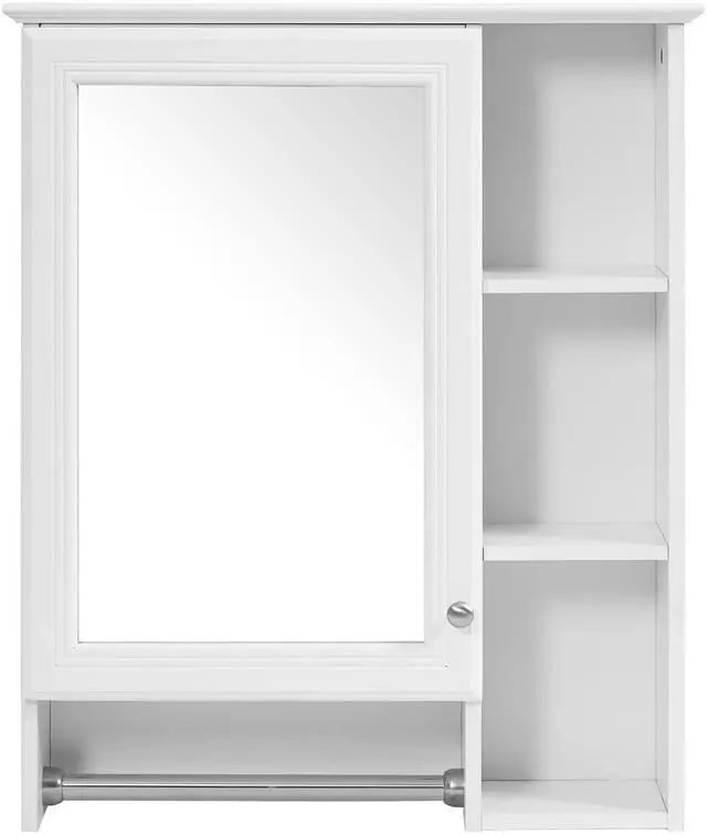 Main image of 3-in-1 Bathroom Mirror Cabinet, 24-inch Wall Mounted Medicine Cabinet with Adjustable Shelf & Tower Bar, High-Definition Mirror with Storage for Bathroom Vanity