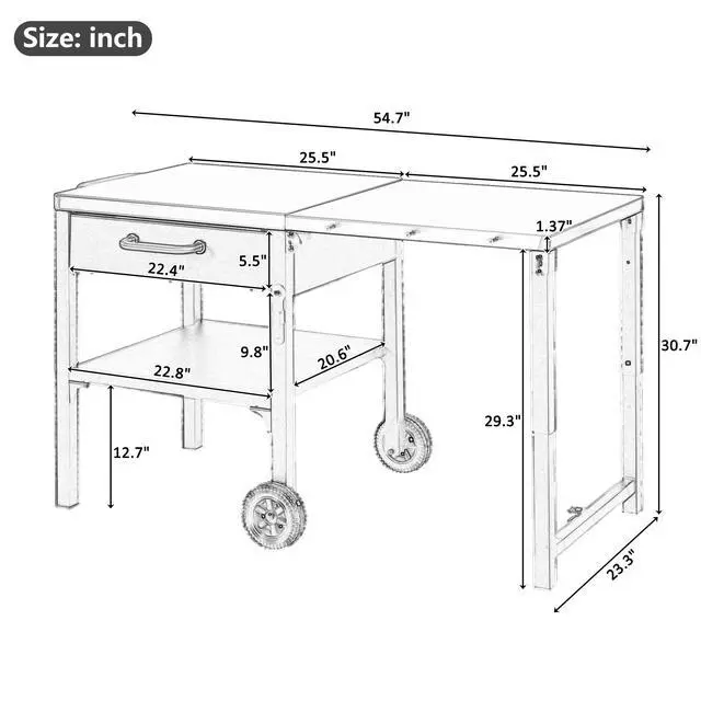 Alt view image 3 of 7 - Outdoor Kitchen Cart Foldable Outdoor Prep Station Portable BBQ Cart Grill Cart with Foldable Top and Storage Space for Backyard, Patio, Gray