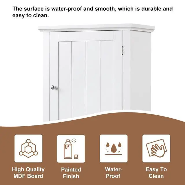 Alt view image 6 of 7 - Tall Bathroom Storage Cabinet, Freestanding Storage Cabinet with Drawer and Adjustable Shelf, MDF Board with Painted Finish, White (Old Sku:WF312727AAK)