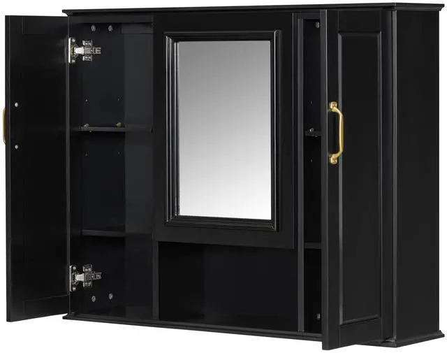 Main image of 36'' Medicine Cabinet, Wall Mounted Bathroom Storage Cabinet, Modern Bathroom Wall Cabinet with Mirror, Mirror Cabinet with 3 Doors (Not Include Bathroom Vanity )