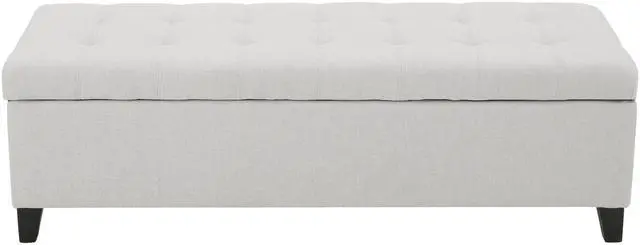 Main image of Upholstered Storage Ottoman Bench, Entryway Bench, End of Bed Bench, Ottoman Foot Rest for Bedroom, Light Grey, 300lbs