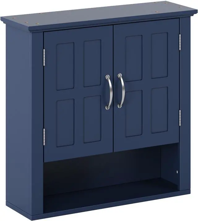 Main image of Bathroom Wall Storage Cabinet, Multi -functional Wall Mounted Cabinet with Adjustable Shelves, Medicine Cabinet for Laundry Room & Kitchen & Living Room, Blue