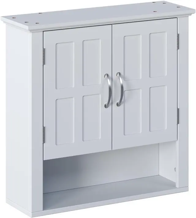 Main image of Bathroom Wall Storage Cabinet, Multi -functional Wall Mounted Cabinet with Adjustable Shelves, Medicine Cabinet for Laundry Room & Kitchen & Living Room, White