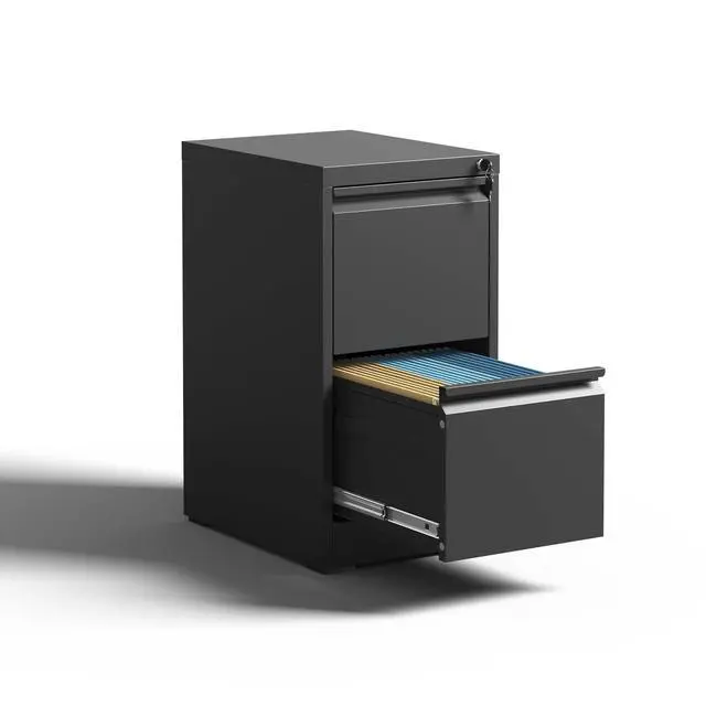 Alt view image 4 of 7 - 2 Drawer Metal Vertical File Cabinet with Lock Office Home Steel Vertical File Cabinet for A4 Legal/Letter Size