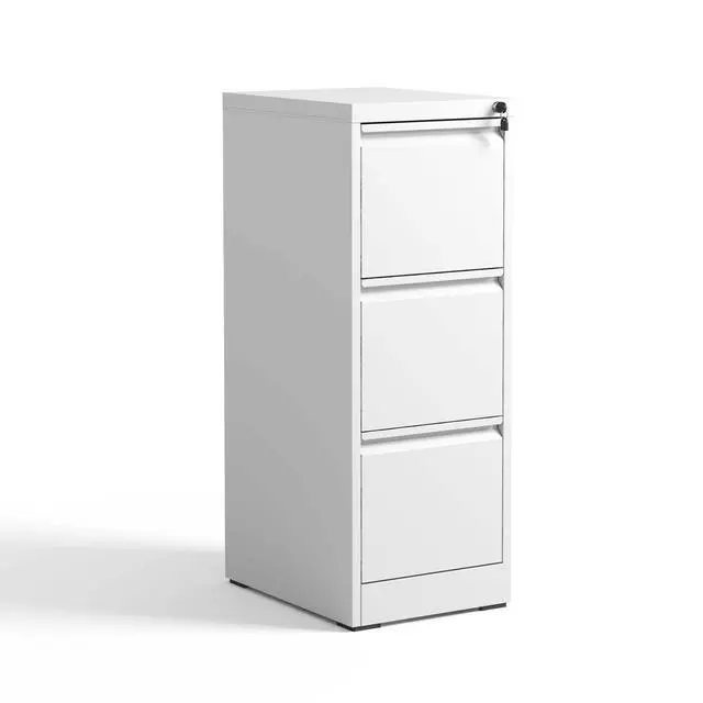 Alt view image 4 of 7 - 3 Drawer Metal Vertical File Cabinet with Lock Office Home Steel Vertical File Cabinet for A4 Legal/Letter Size3