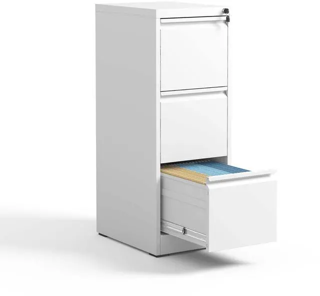 Main image of 3 Drawer Metal Vertical File Cabinet with Lock Office Home Steel Vertical File Cabinet for A4 Legal/Letter Size3