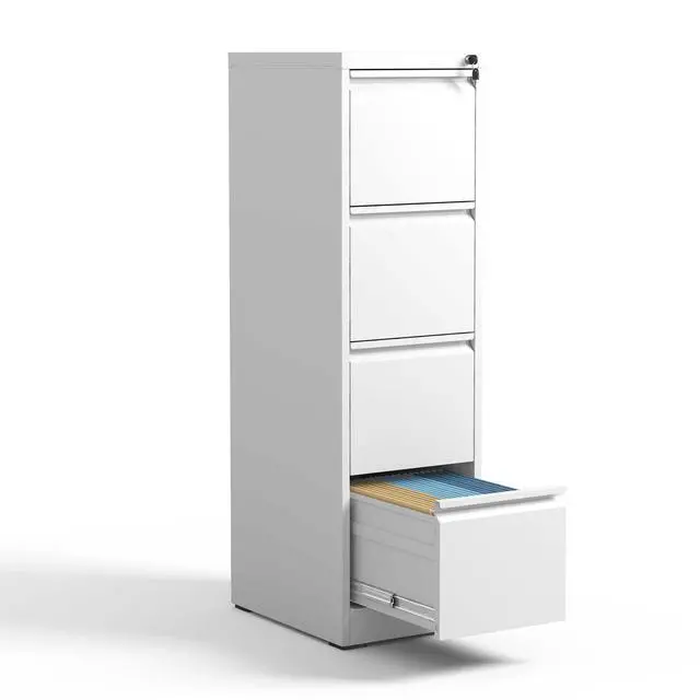 Alt view image 4 of 7 - 4 Drawer Metal Vertical File Cabinet with Lock Office Home Steel Vertical File Cabinet for A4 Legal/Letter Size