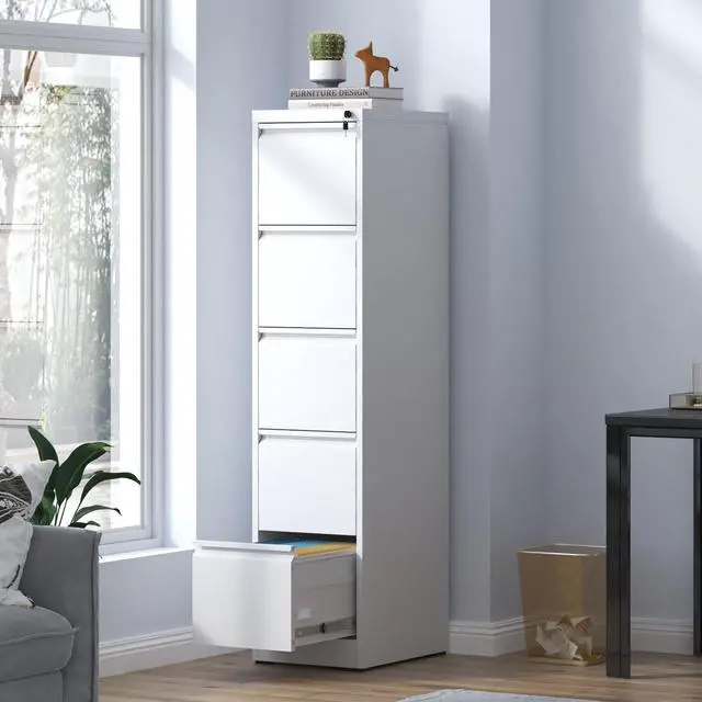 Alt view image 2 of 7 - 5 Drawer Metal Vertical File Cabinet with Lock Office Home Steel Vertical File Cabinet for A4 Legal/Letter Size