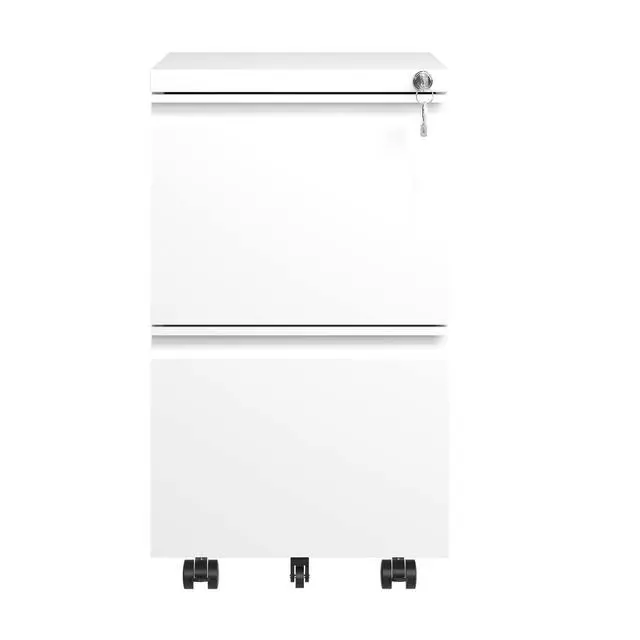 Alt view image 5 of 7 - 2 Drawer Metal Mobile File Cabinet, Rolling File Cabinet with Lock for Hanging Legal/Letter/A4 Size,Fully Assembled Except Wheels