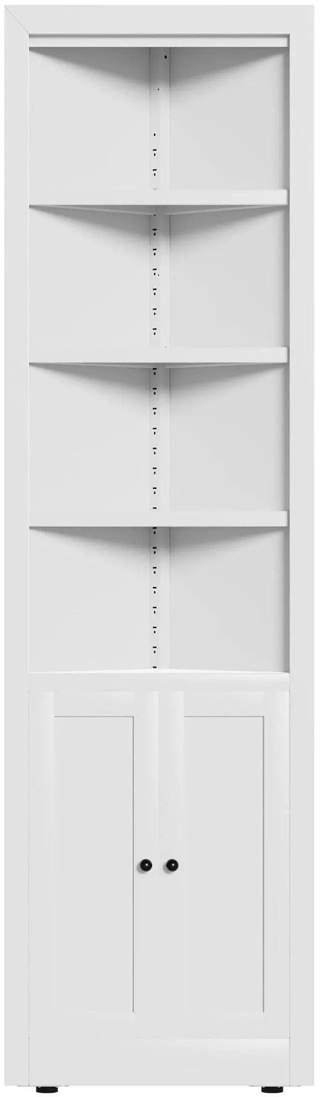 Main image of 71" Tall Corner Storage Cabinet with 2 Doors, 5-Tier Metal Cabinet with Adjustable Shelves, Freestanding Kitchen Storage for Pantry, Living Room, Bathroom, Laundry Room, Space Saving Furniture, White