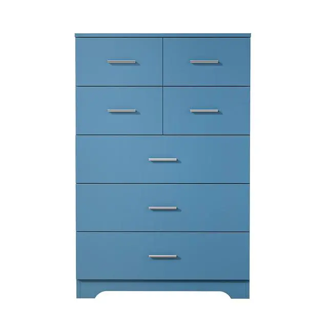 Alt view image 2 of 7 - Wooden 7-Drawer Storage Cabinet with Built-In Outlet Durable Organizer for Bedroom, Living Room, and Office