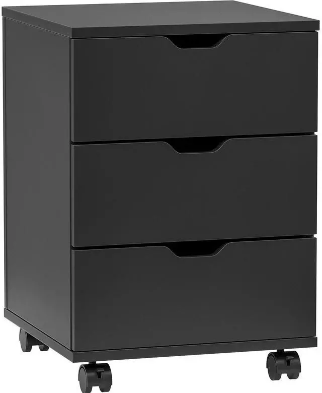 Main image of 3-Drawer Vertical Filing Cabinet Rolling Wood Mobile File Cabinets Under Desk for Home Office with Casters (Fully Assembled)