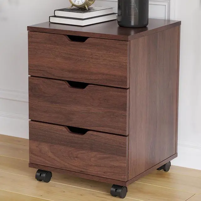 Alt view image 5 of 7 - 3-Drawer Vertical Filing Cabinet Rolling Wood Mobile File Cabinets Under Desk for Home Office with Casters (Fully Assembled)